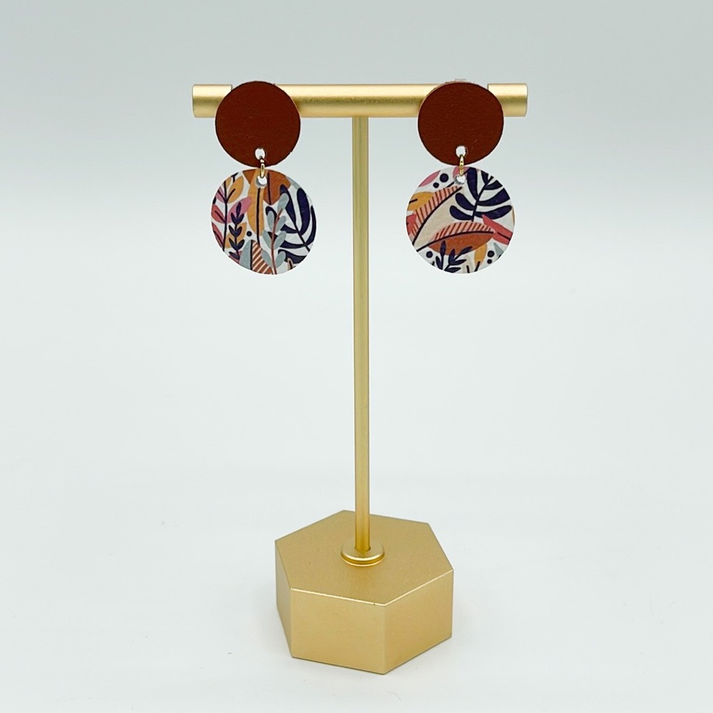 Floral design drop earrings